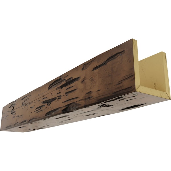 Ekena Millwork 3-Sided (U-beam) Pecky Cypress Endurathane Faux Wood Ceiling Beam, Premium Aged, 12"W x 6"H x 20'L BMPC3C0120X060X240ZD - main